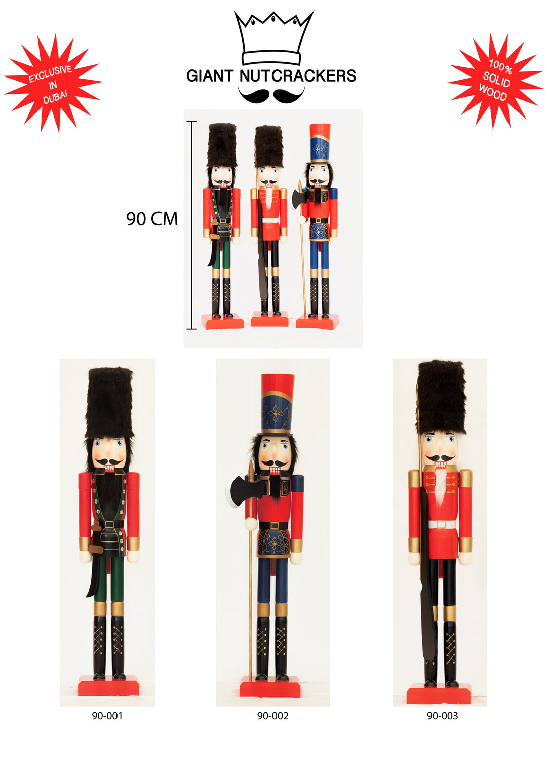 Giant Life Size Nutcracker - 100% solid wood - BigStuff.ae