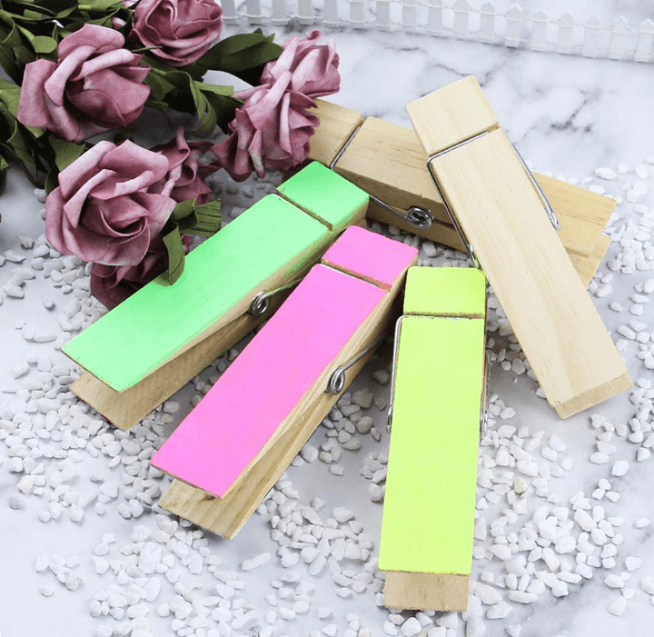 Giant Wooden Clothes Pins / Clips (pack of 10pcs) - BigStuff.ae