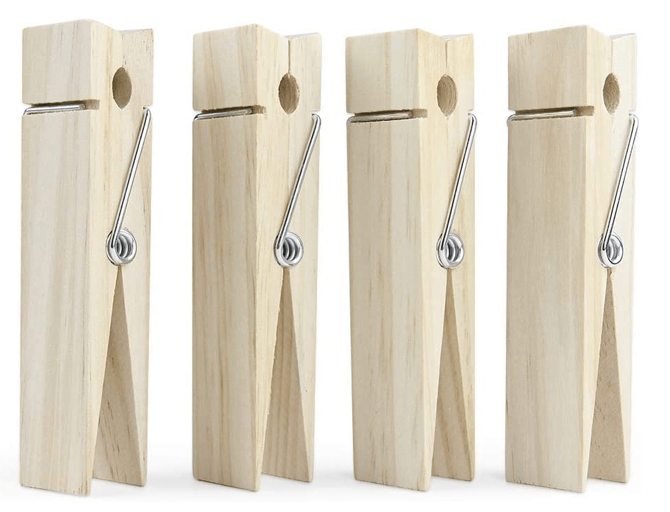 Giant Wooden Clothes Pins / Clips (pack of 10pcs) - BigStuff.ae