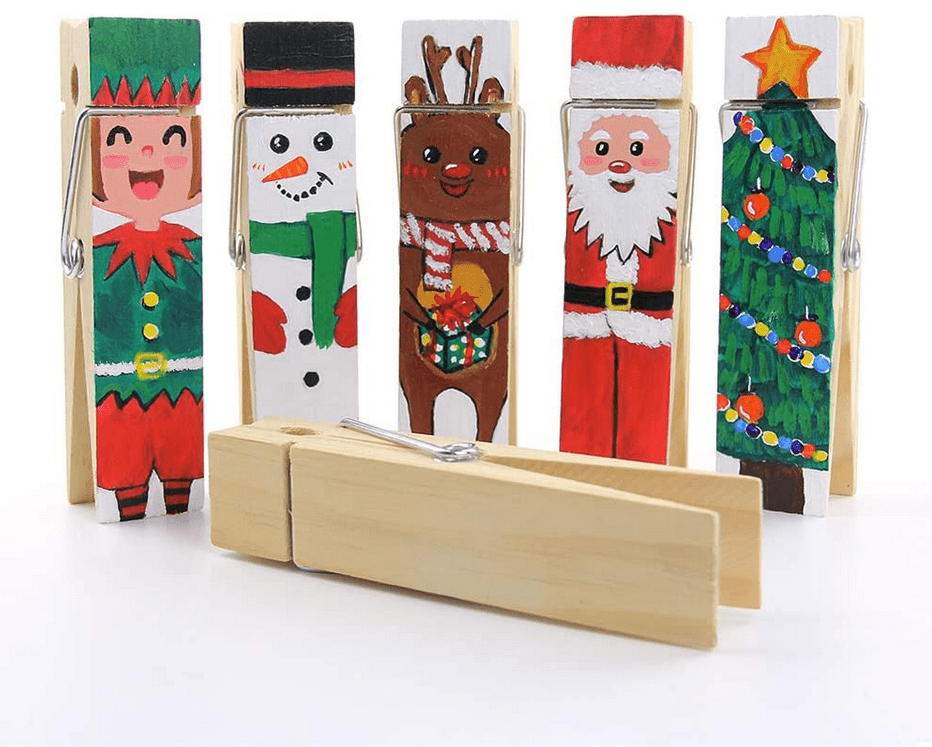 Giant Wooden Clothes Pins / Clips (pack of 10pcs) - BigStuff.ae